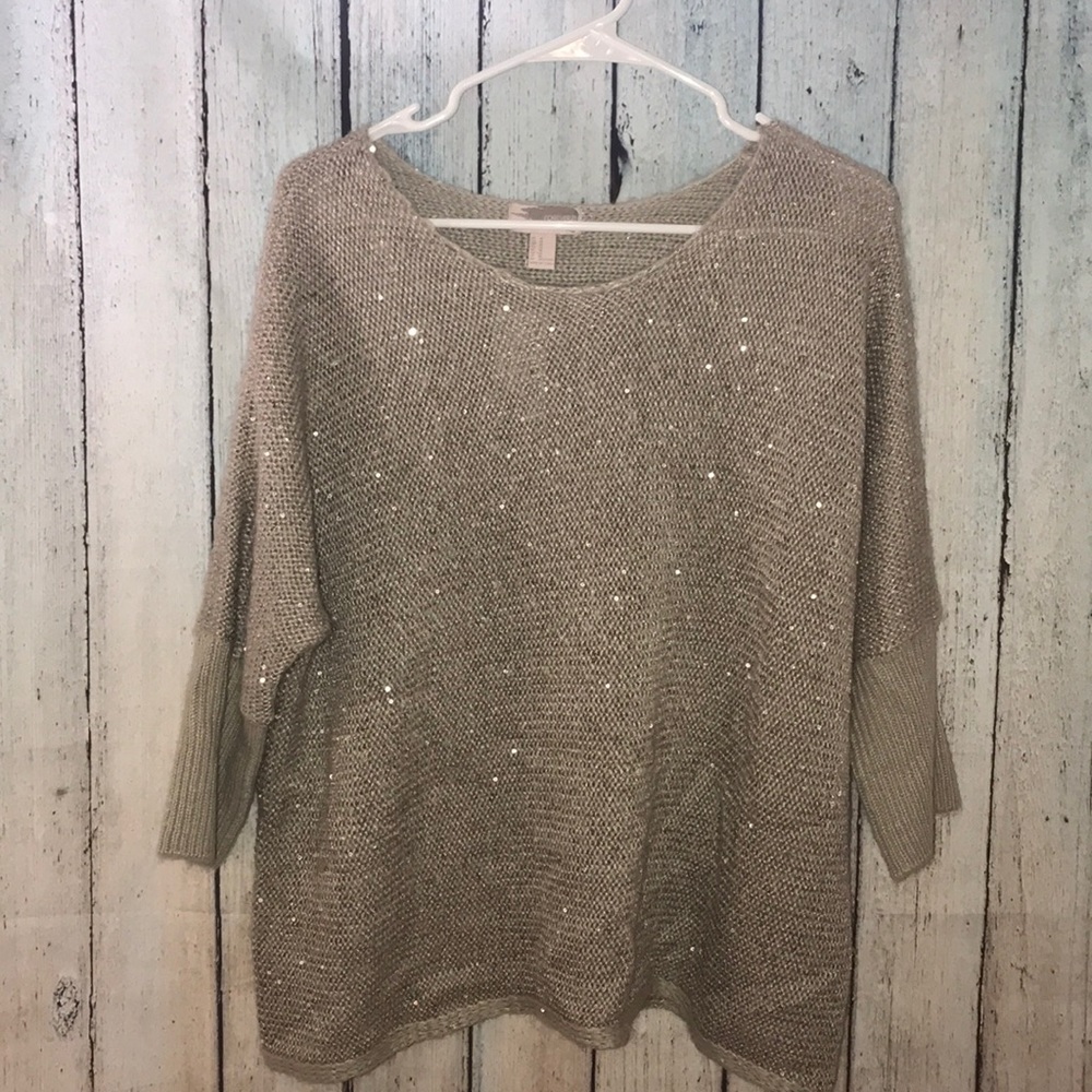 ⭐️NWT⭐️ Medium beige sequin sweater Forever 21